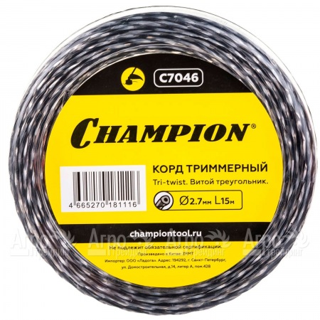 Корд триммерный Champion Tri-twist 2.7мм, 15м (витой треугольник)  в Саратове