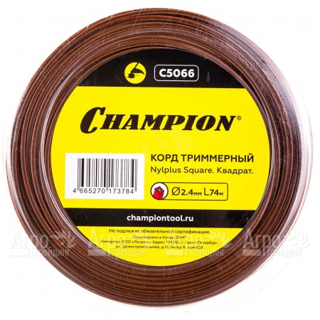 Корд триммерный Champion Nylplus Square 2.4мм, 74м (квадрат)+нож  в Саратове
