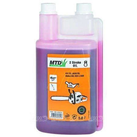 Масло MTD API-TC с дозатором 1 л для 2-х тактных двигателей в Саратове