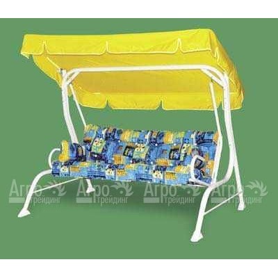 Трехместные садовые качели "КОМФОРТ-М" с раскладывающейся спинкой в Саратове