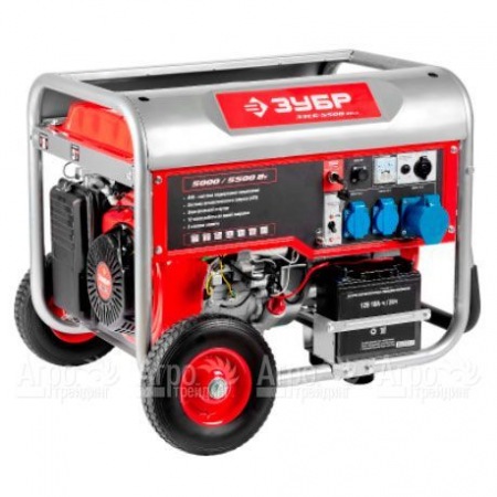 Бензогенератор Зубр ЗЭСБ-5500-ЭНА 5.5 кВт с автозапуском, колесами и рукояткой  в Саратове