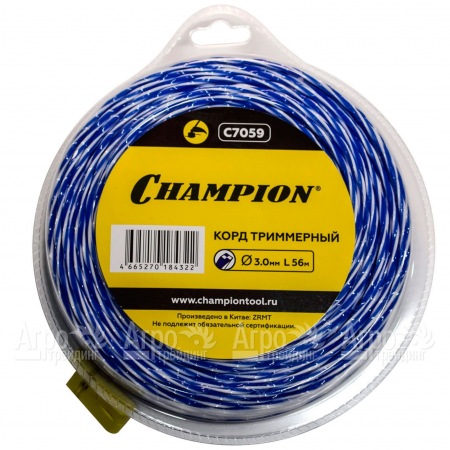 Корд триммерный Champion Sky-cutter 3.0мм, 56м (витой квадрат)+нож  в Саратове