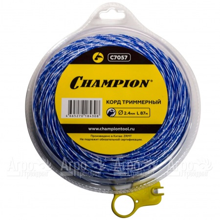 Корд триммерный Champion Sky-cutter 2.4мм, 87м (витой квадрат)+нож  в Саратове