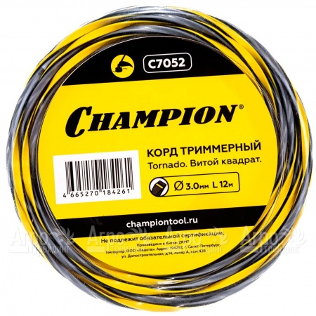 Корд триммерный Champion Tornado 3.0мм, 12м (витой квадрат)  в Саратове