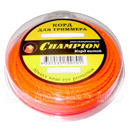 Корд триммерный Champion Twisted Square 2.4мм, 12м (витой квадрат) в Саратове
