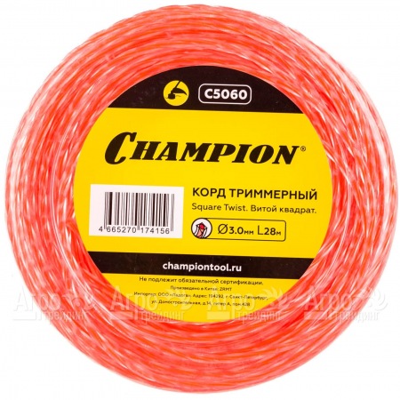 Корд триммерный Champion Square Twist Duo 3.0мм, 28м (витой квадрат)  в Саратове