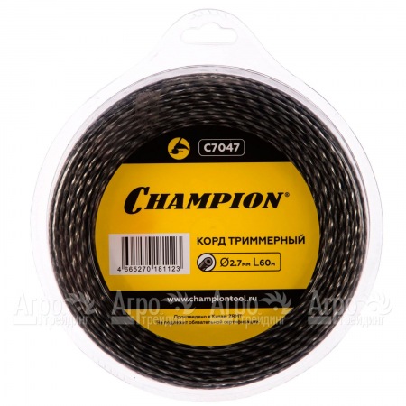 Корд триммерный Champion Tri-twist 2.7мм, 60м (витой треугольник)+нож  в Саратове