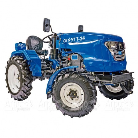 Многофункциональный минитрактор Garden Scout (Скаут) Т24 DIFF VT с отвалом и цепями для уборки снега в Саратове