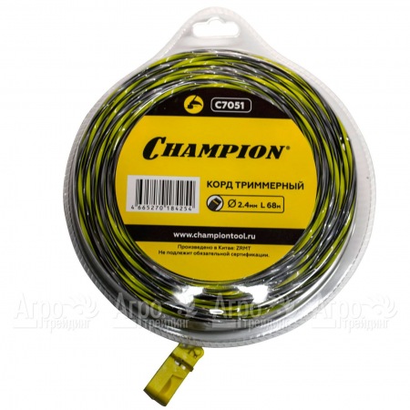 Корд триммерный Champion Tornado 2.4мм, 68м (витой квадрат)+нож  в Саратове