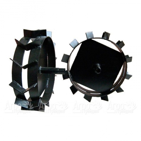 Грунтозацепы ширина 130 мм, диаметр 500 мм, диаметр вала 40 мм, протектор ёлочка (используются с удлинителями оси) для работы с плугом  в Саратове