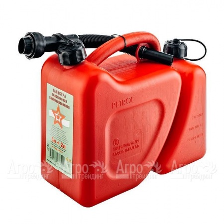 Канистра пластиковая комбинированная Звезда 5+2 л с заливным устройством в Саратове