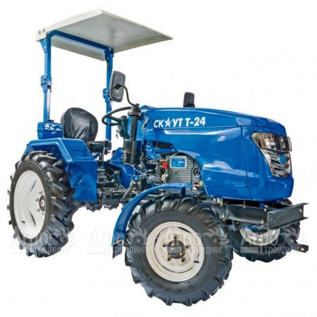 Многофункциональный минитрактор Garden Scout (Скаут) Т24 DIFF VT + почвофреза + двухкопрусный плуг + навес в Саратове