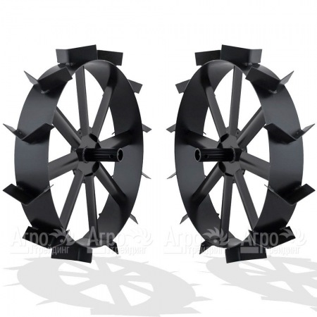 Грунтозацепы ширина 100 мм, диаметр 360 мм, диаметр вала 25 мм, протектор ёлочка для использования с окучником  в Саратове