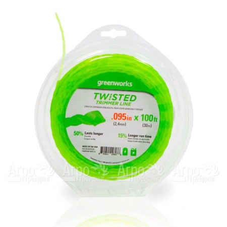 Леска витая 2.4 мм для триммеров GreenWorks GD60LT, GD60BCB, GD82LT, GD82BCB в Саратове