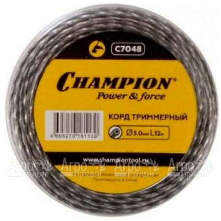Корд триммерный Champion Tri-twist 3.0мм, 12м (витой треугольник)  в Саратове
